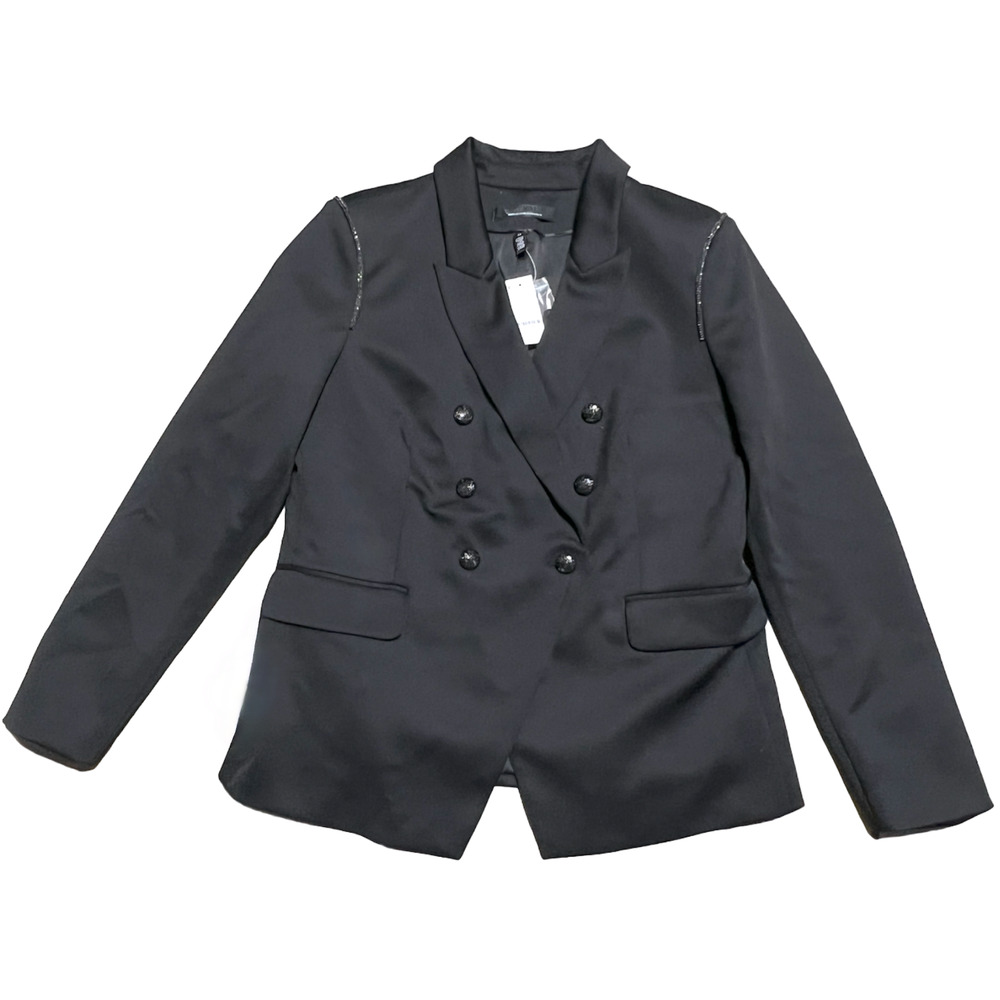 WHITE HOUSE BLACK MARKET EMBELLISHED STUDIO DOUBLE BREASTED BLAZER JACKET 14